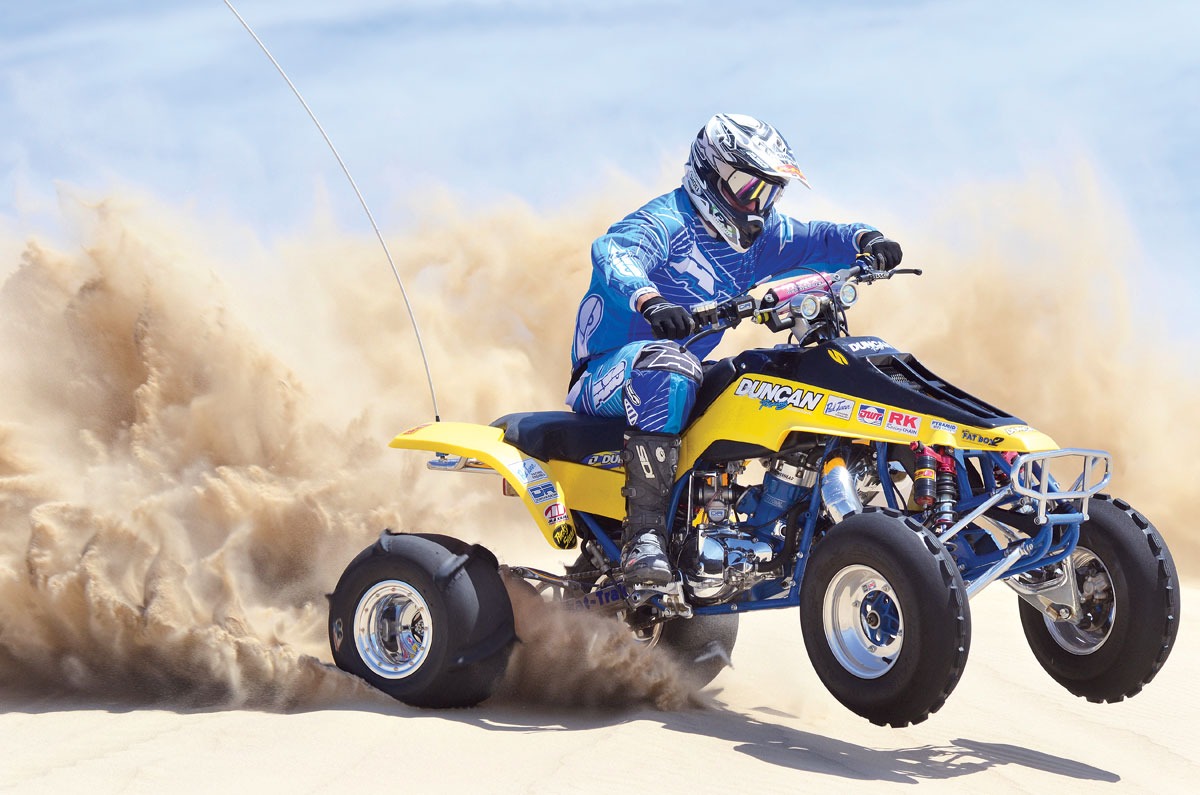 A quad bike on a coastal track